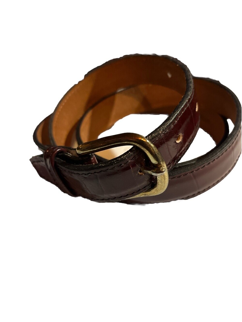 Bill Blass Brown Burg Top Grain Leather Dress Belt - Made in USA - Men's Size 40